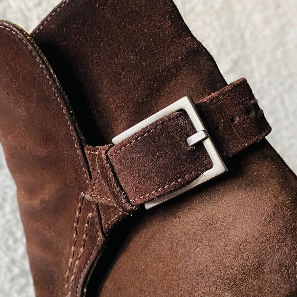 Tod’s Boots Suede Heeled Ankle Leather Brown Size 5 Made in Italy - Picture 6 of 13